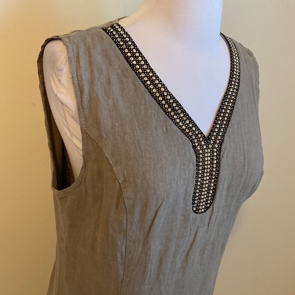Lina Tomei Linen Rhinestone Embellished Dress - Picture 9 of 11